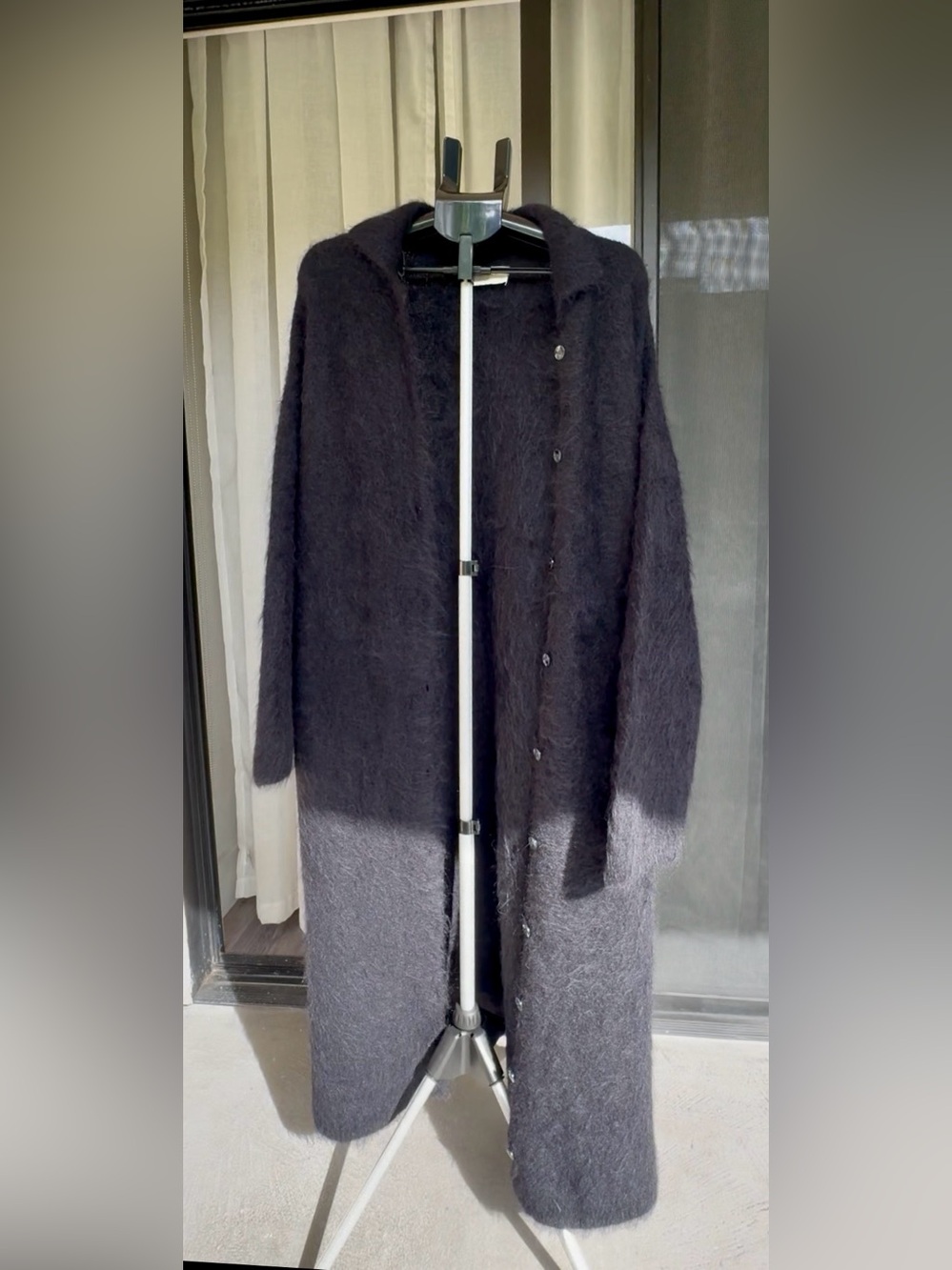 DISSH Salma Black Alpaca Longline Cardigan Coat Size L - Picture 3 of 3